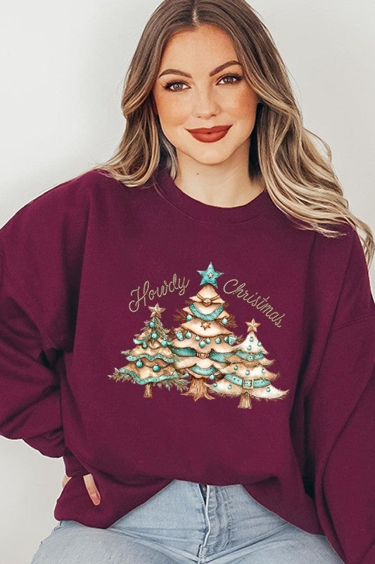 Howdy Christmas Graphic Sweatshirt - Tigbul's Variety Fashion Shop