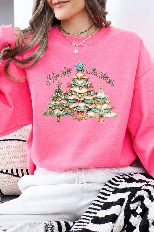 Howdy Christmas Graphic Sweatshirt - Tigbul's Variety Fashion Shop