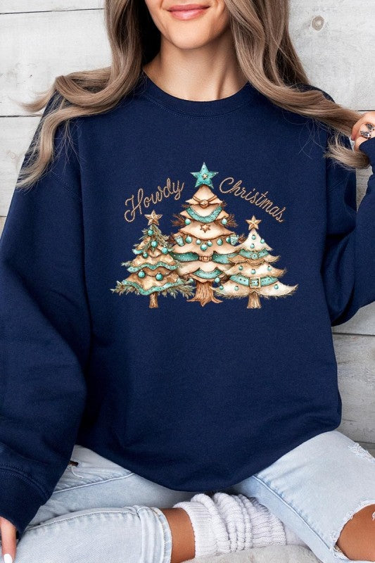 Howdy Christmas Graphic Sweatshirt - Tigbul's Variety Fashion Shop