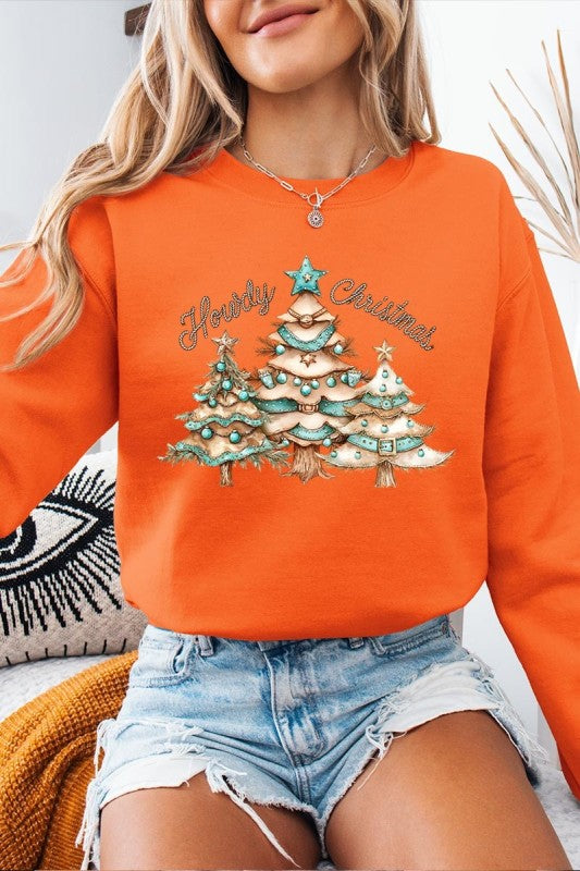Howdy Christmas Graphic Sweatshirt - Tigbul's Variety Fashion Shop