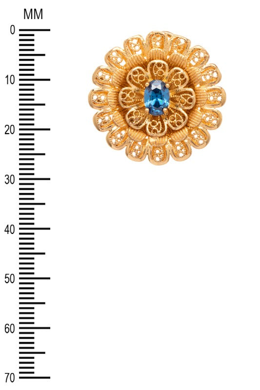 Filigree Flower Aqua Stud Earrings - Tigbul's Variety Fashion Shop