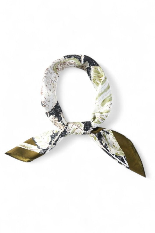 Floral Printed Silky Square Scarf - Tigbul's Variety Fashion Shop