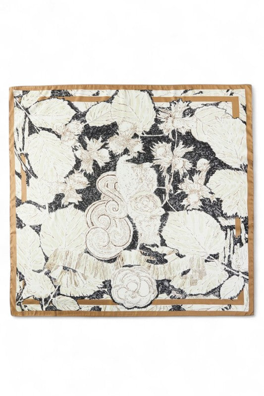 Floral Printed Silky Square Scarf - Tigbul's Variety Fashion Shop