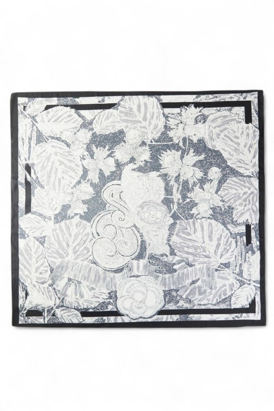 Floral Printed Silky Square Scarf - Tigbul's Variety Fashion Shop