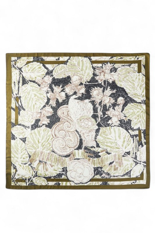 Floral Printed Silky Square Scarf - Tigbul's Variety Fashion Shop