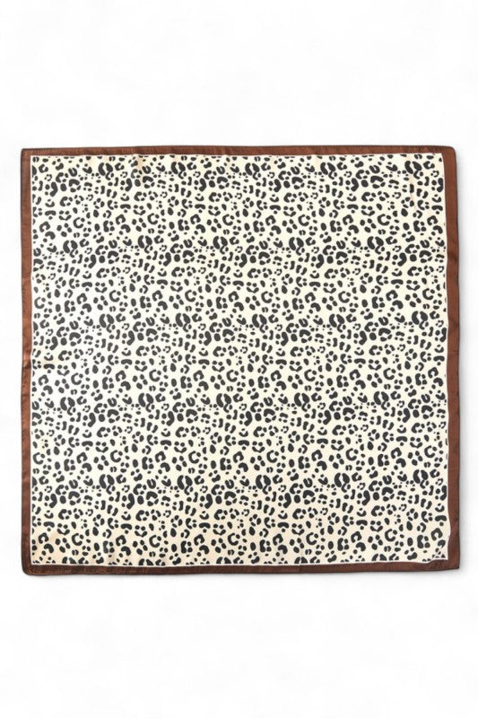 Cheetah Printed Silky Square Bandana Scarf - Tigbul's Variety Fashion Shop
