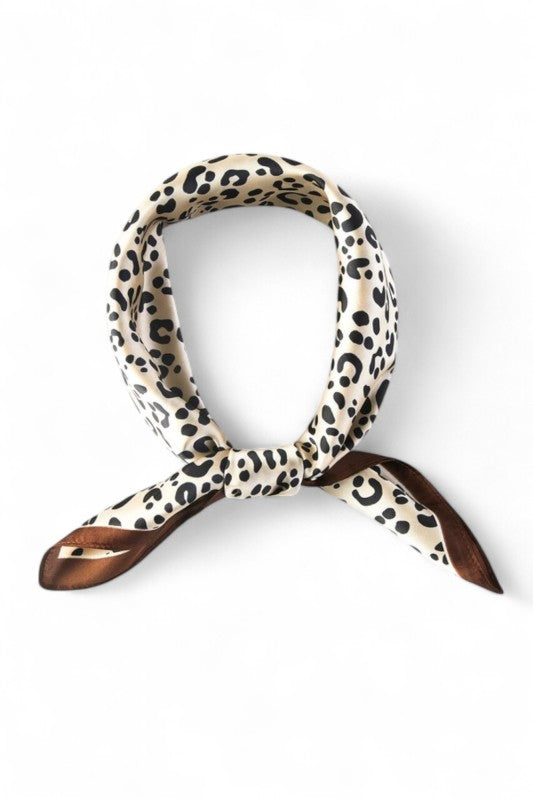 Cheetah Printed Silky Square Bandana Scarf - Tigbul's Variety Fashion Shop