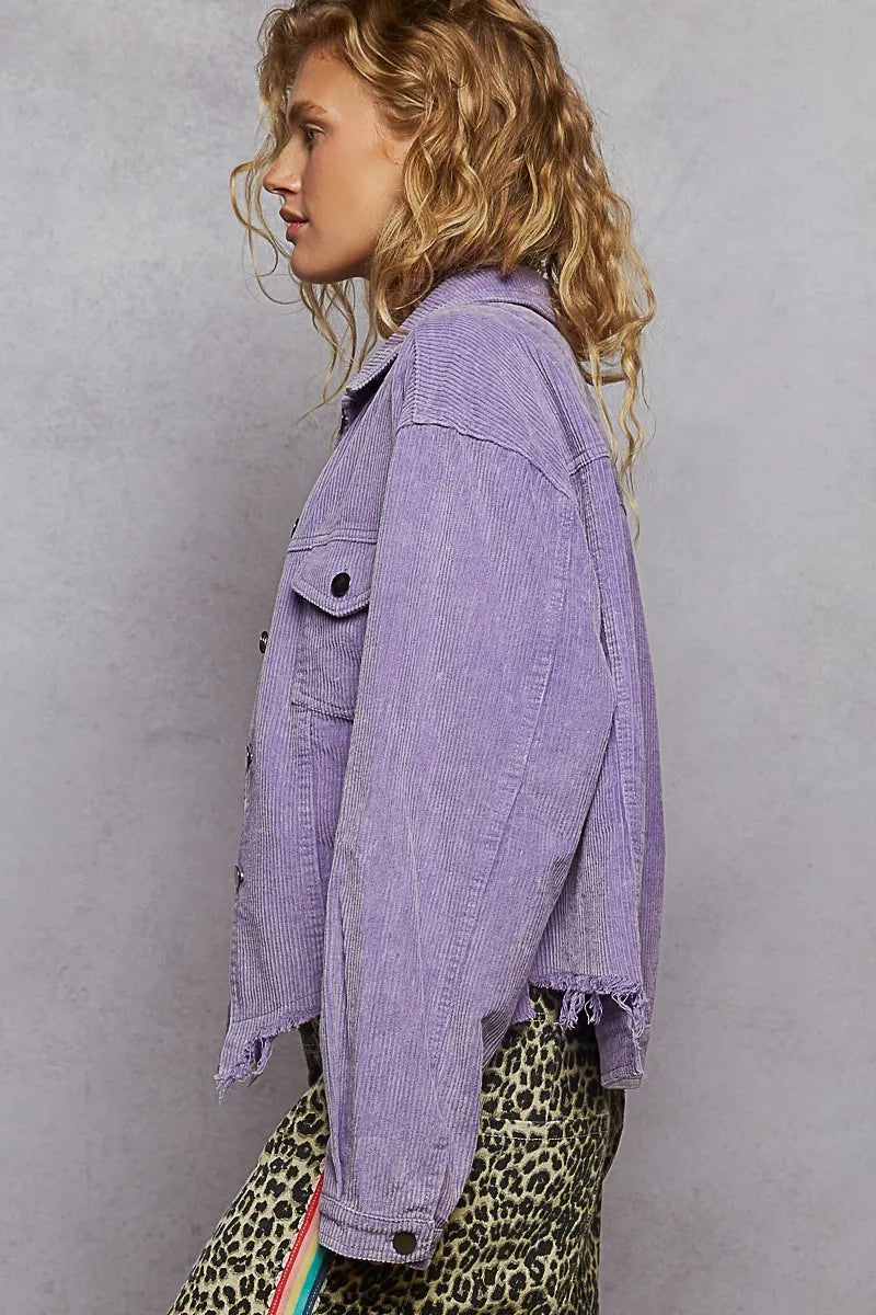 POL Button Down Corduroy Trucker Jacket - Tigbul's Variety Fashion Shop