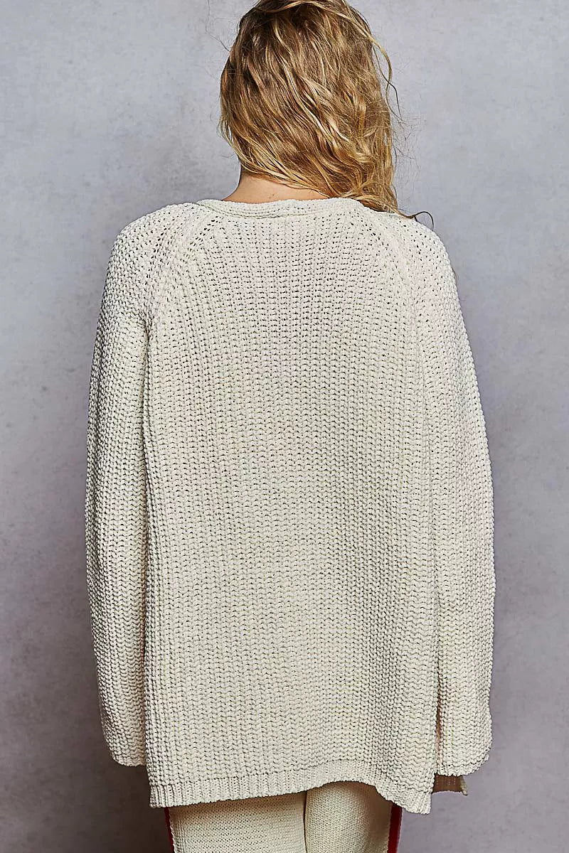 POL Open Front Knit Cardigan with Front Pocket - Tigbul's Variety Fashion Shop