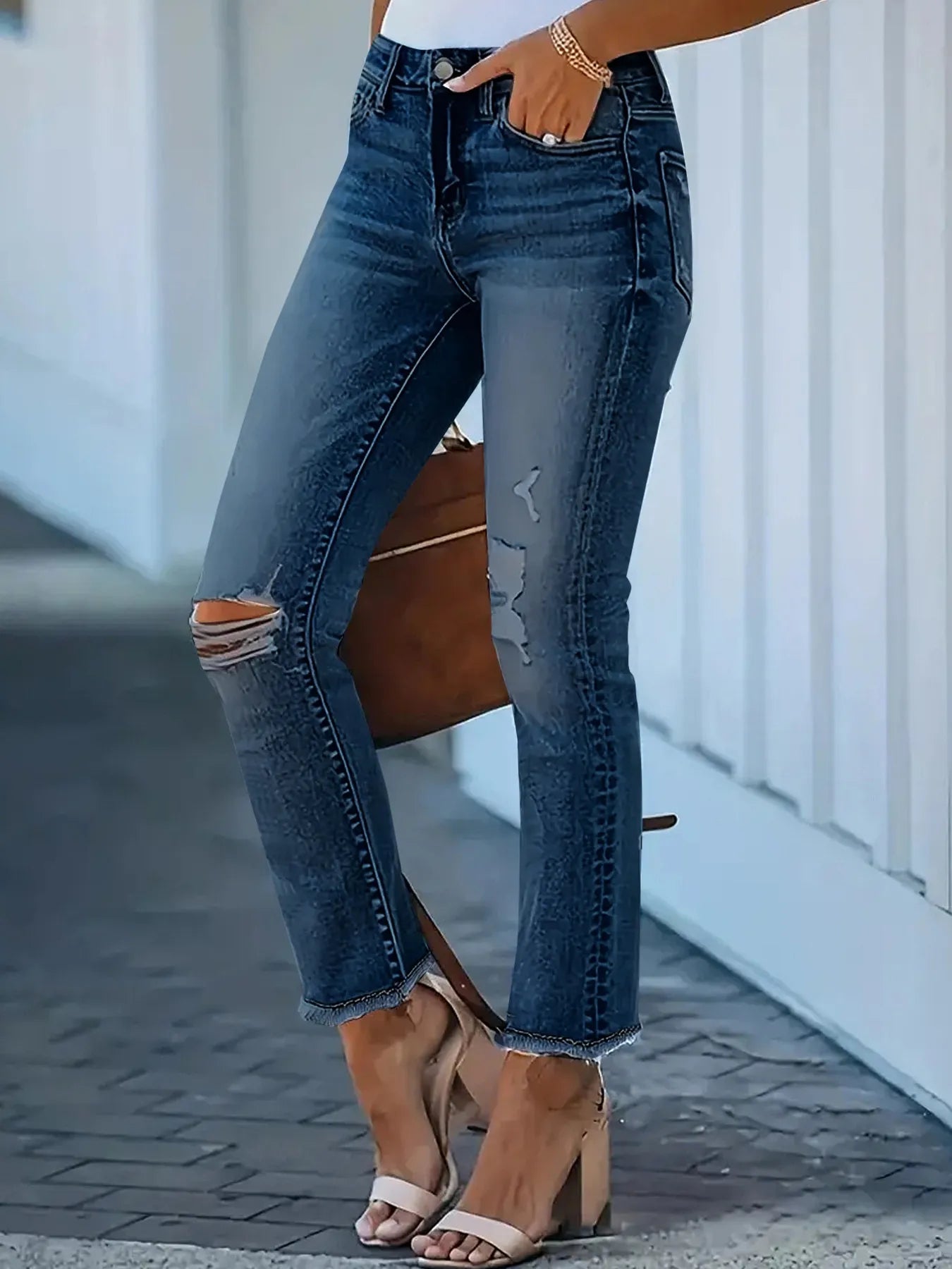 Distressed High-Waisted Skinny Jeans - Tigbul's Variety Fashion Shop