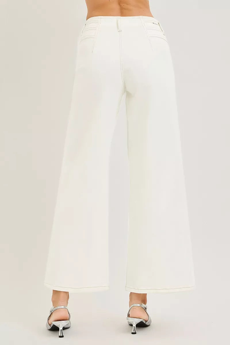 RISEN High Rise Ankle Wide Pants - Tigbul's Variety Fashion Shop