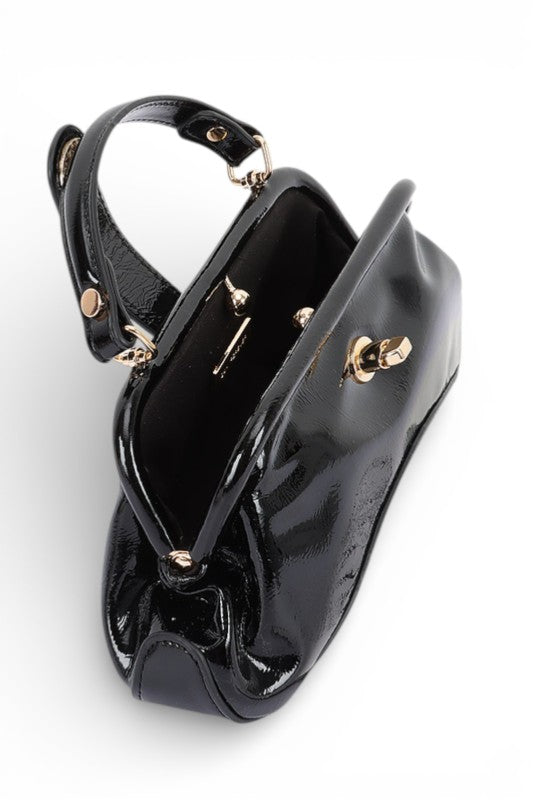 Push Lock Top Handle Convertible Clutch | Tigbuls Variety Fashion