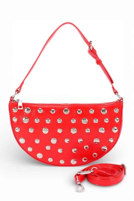 Studded Half Circle Top Handle Convertible Clutch | Tigbuls Variety