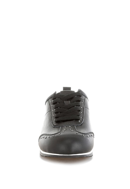 Odaya Studded Real Soft Leather Sneakers - Tigbul's Variety Fashion Shop