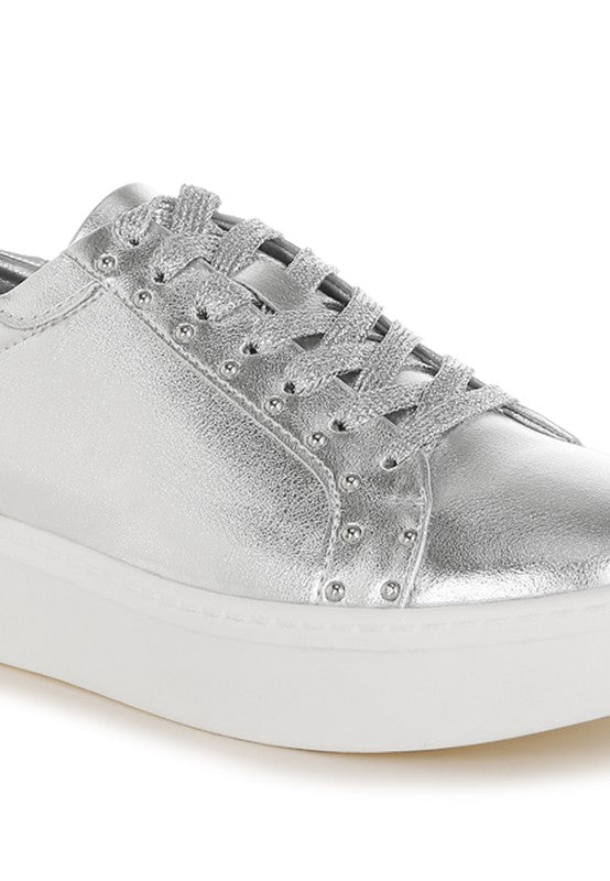 Cincinati Metallic Pleather Chunky Sneakers - Tigbul's Variety Fashion Shop