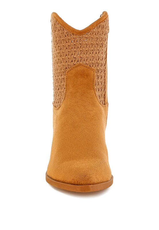 Bimmy Woven Pointy Western Boots - Tigbul's Variety Fashion Shop