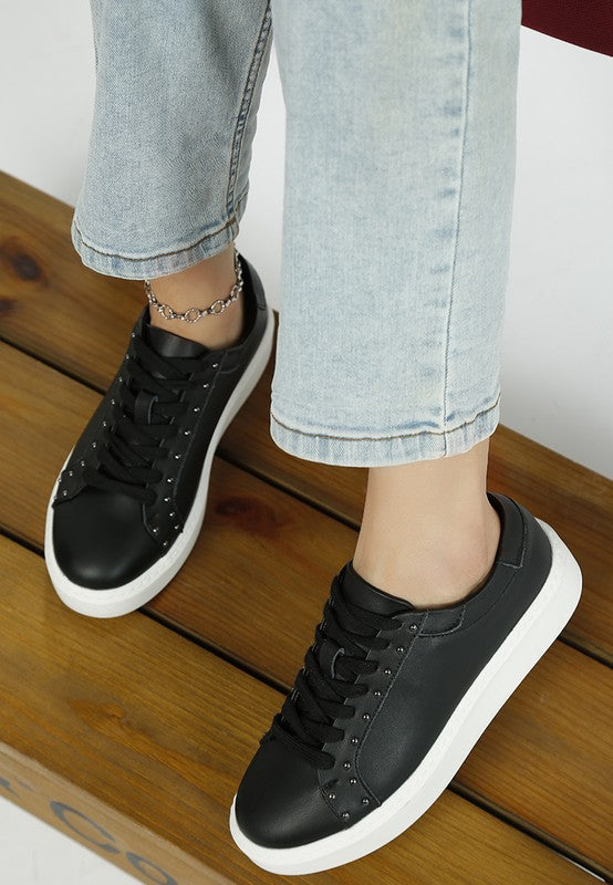 Strider Studs Embellished Chunky Sneakers - Tigbul's Variety Fashion Shop