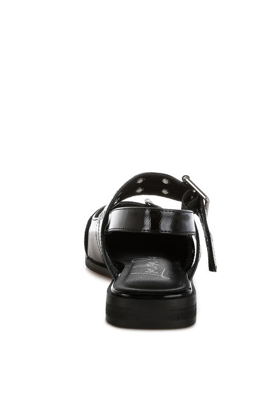 Betula Eyelets & Buckle Detail Flats - Tigbul's Variety Fashion Shop