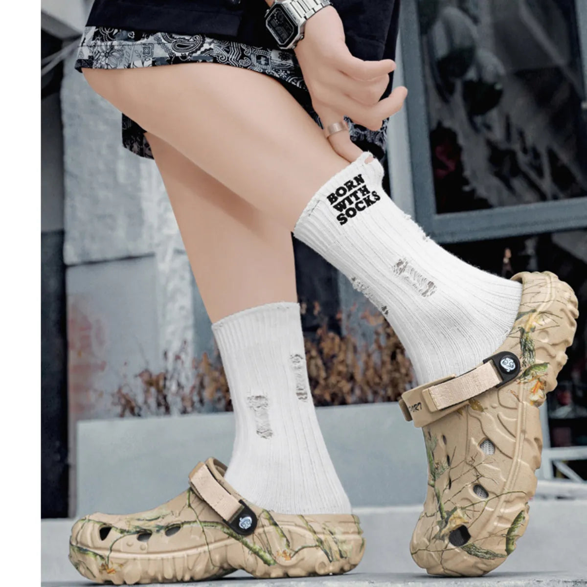Men's Printed Platform Comfort Clogs Sandals - Tigbul's Variety Fashion Shop