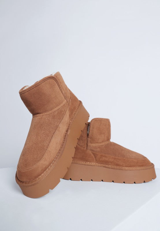 Holias Chunky Heeled Snow Boots - Tigbul's Variety Fashion Shop