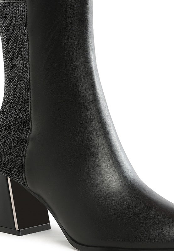 Mimosa Mesh Detail Pointy Ankle Boots - Tigbul's Variety Fashion Shop