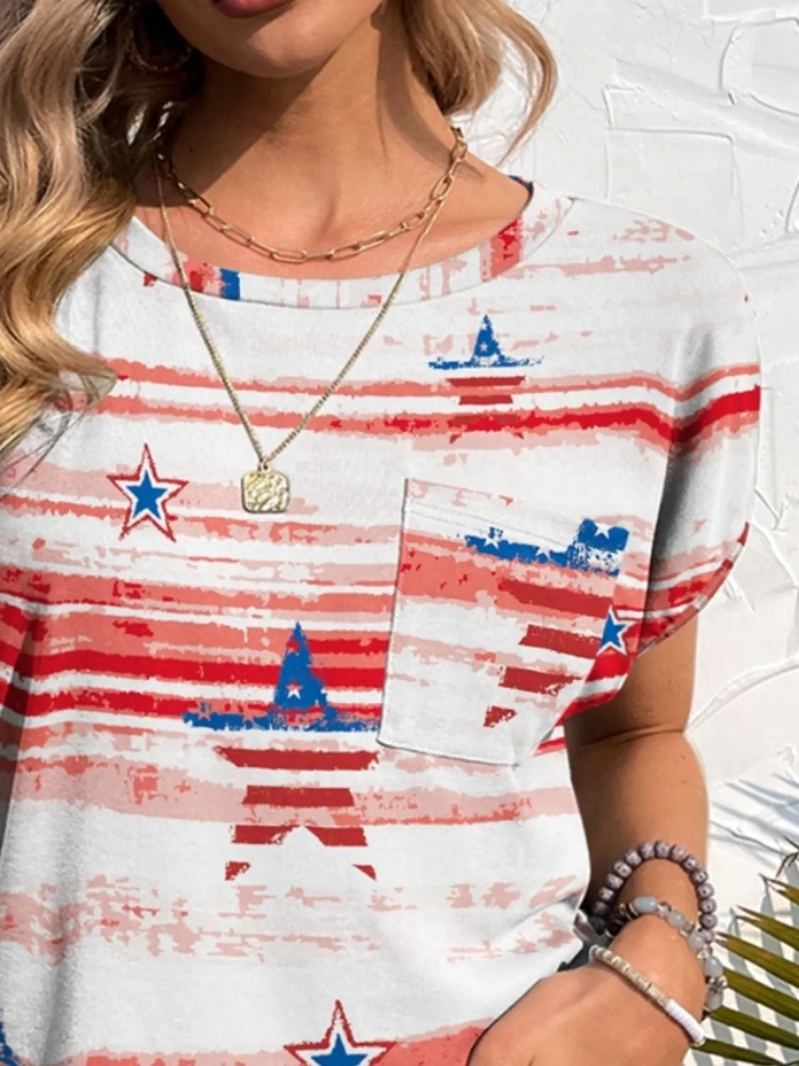 Printed Round Neck Short Sleeve T-Shirt - Tigbul's Variety Fashion Shop