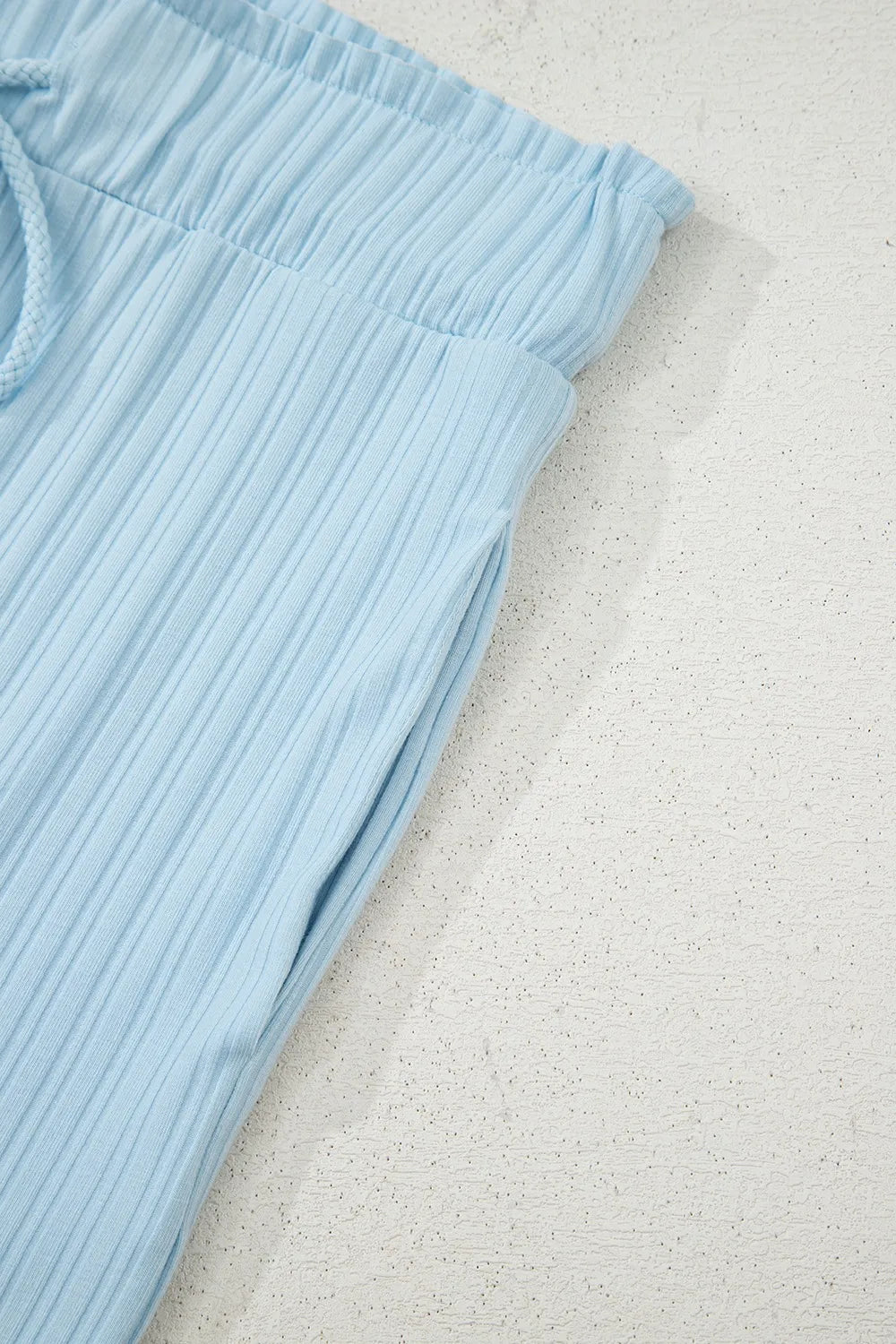Summer Ribbed Sleeveless Drawstring Romper - Tigbul's Variety Fashion Shop