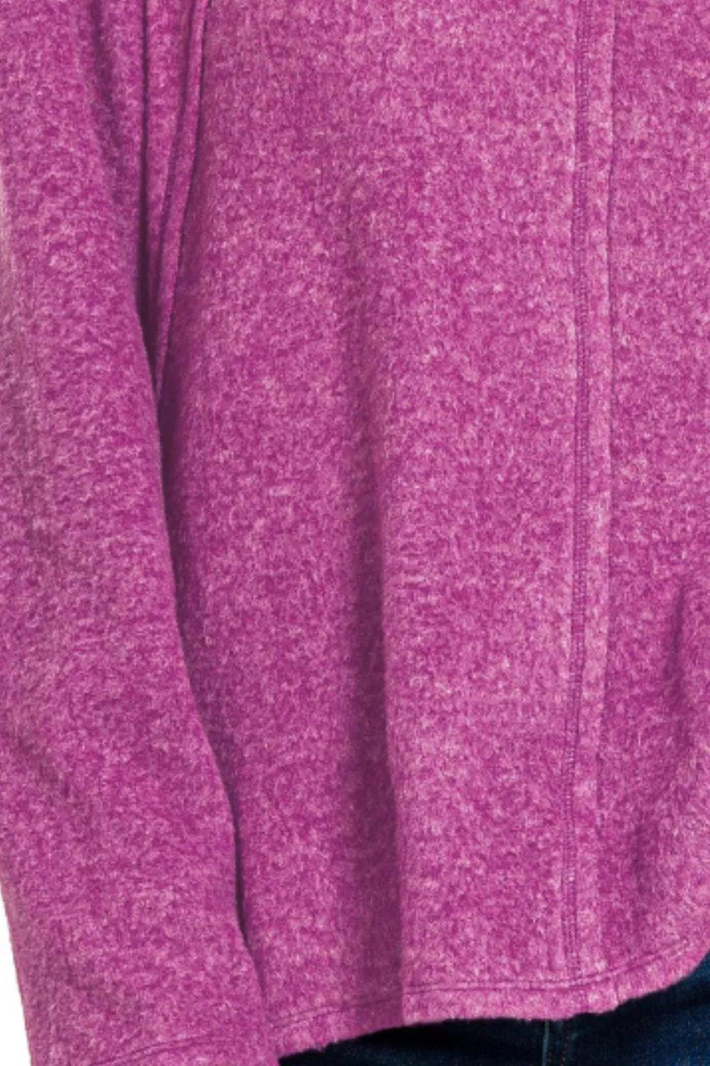 Zenana Brushed Hacci Exposed Seam Hi Low Sweater - Tigbul's Variety Fashion Shop