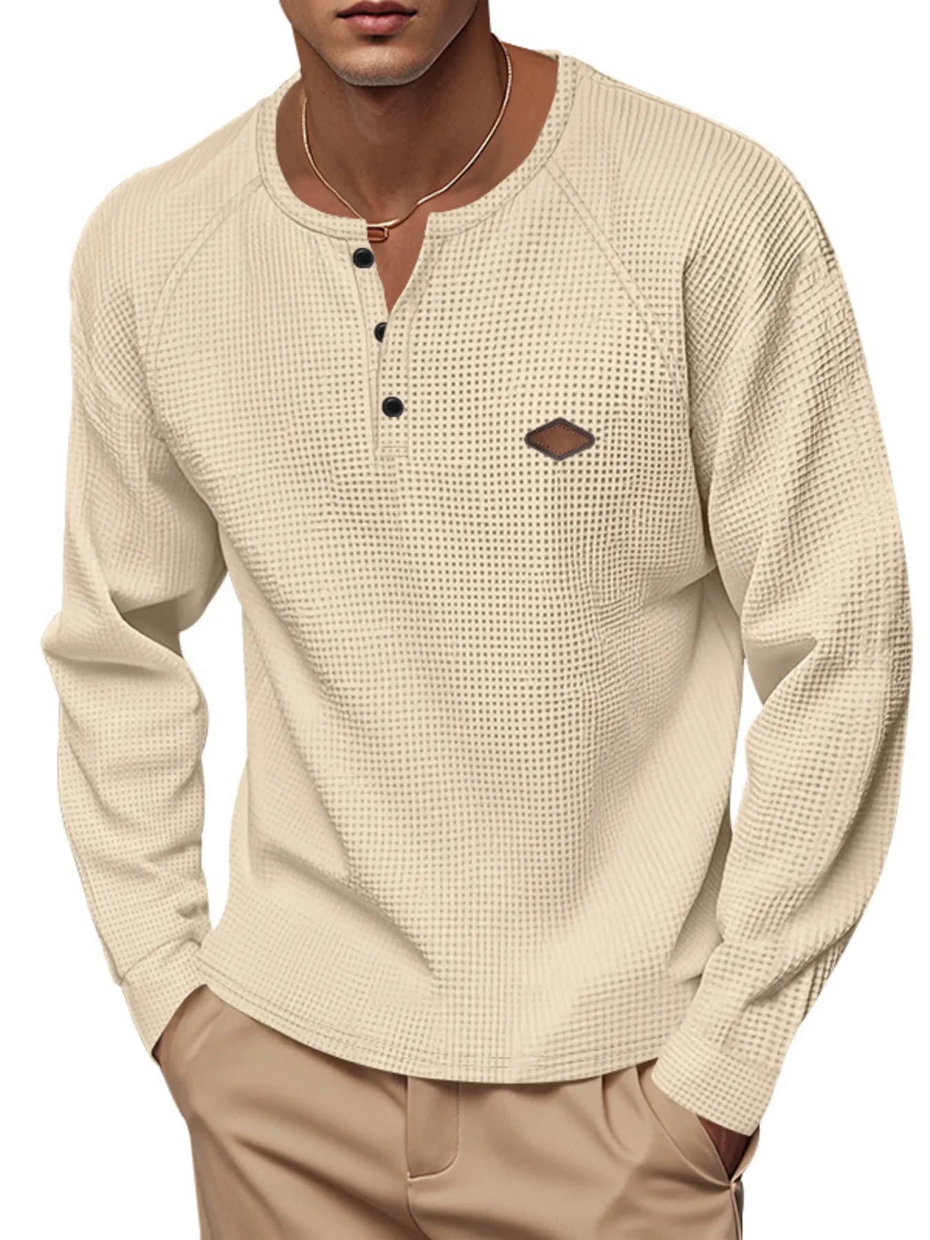 Men's Full Size Button Detail Long Sleeve T-Shirt Plus Size - Tigbul's Variety Fashion Shop