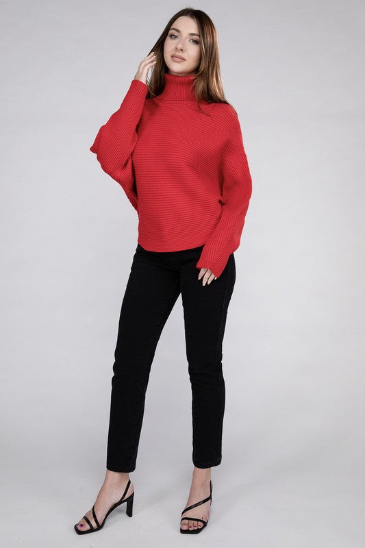 Viscose Dolman Sleeve Turtleneck Sweater - Tigbul's Variety Fashion Shop