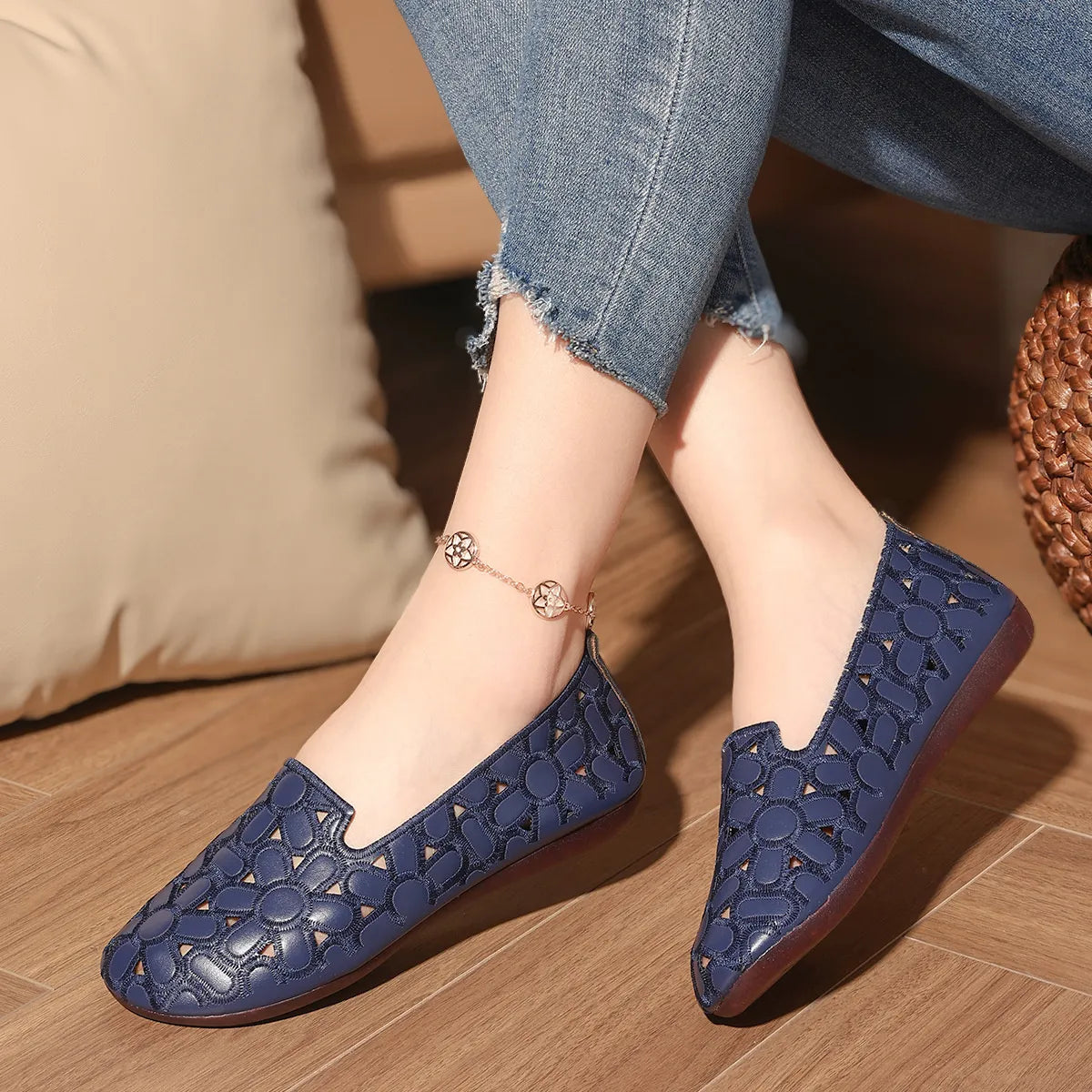 Cutout Round Toe Slip-Ons - Tigbul's Variety Fashion Shop