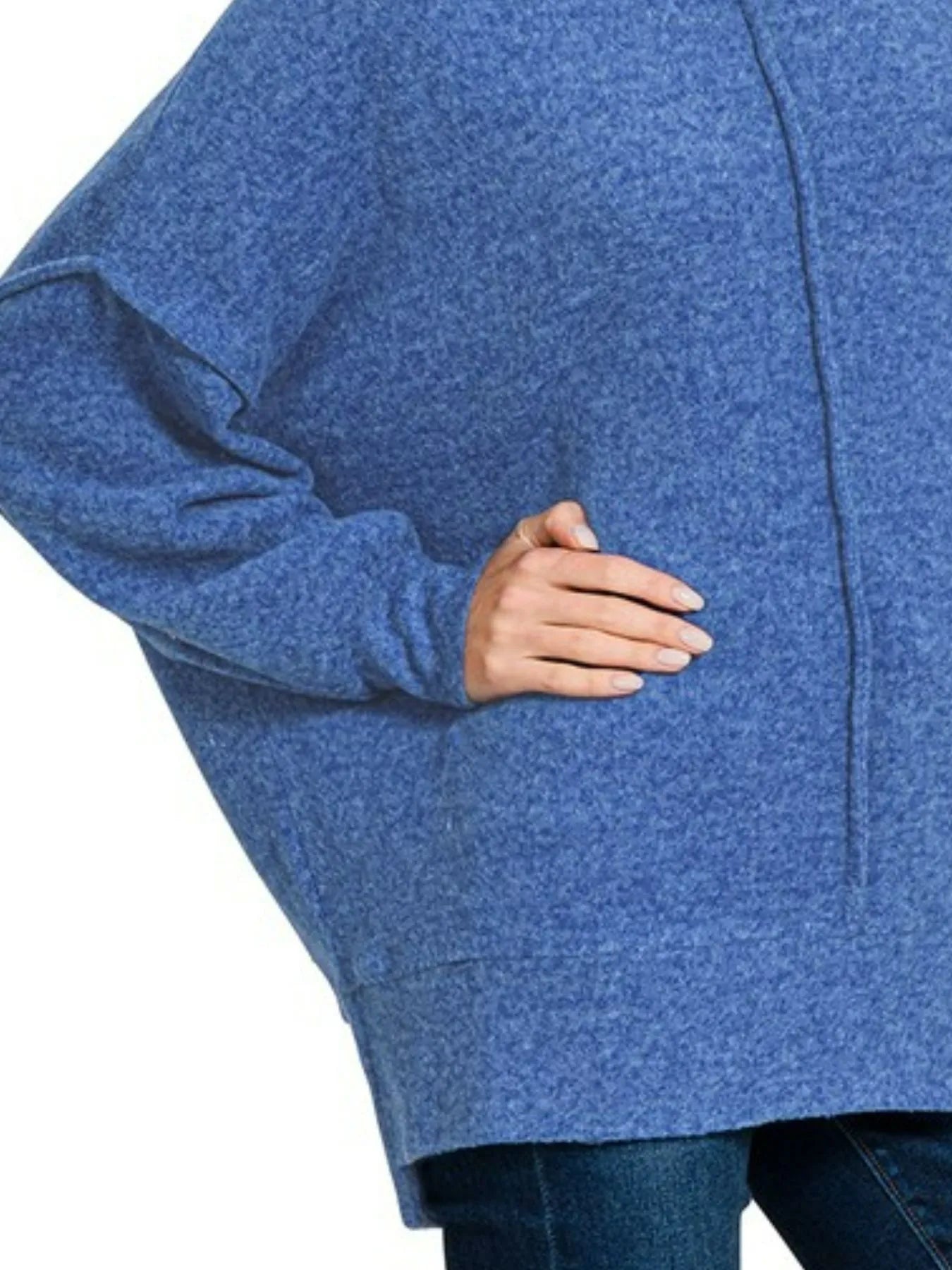 Zenana Brushed Melange Hacci Oversized Sweater - Tigbul's Variety Fashion Shop
