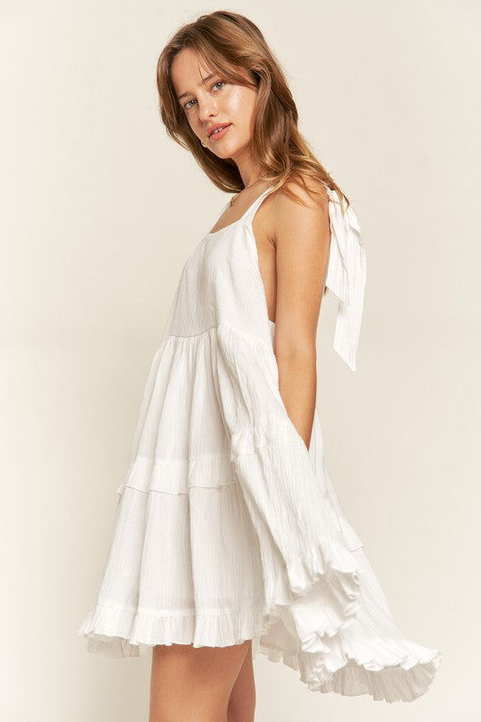 Square neck ruffle dress - Tigbul's Variety Fashion Shop