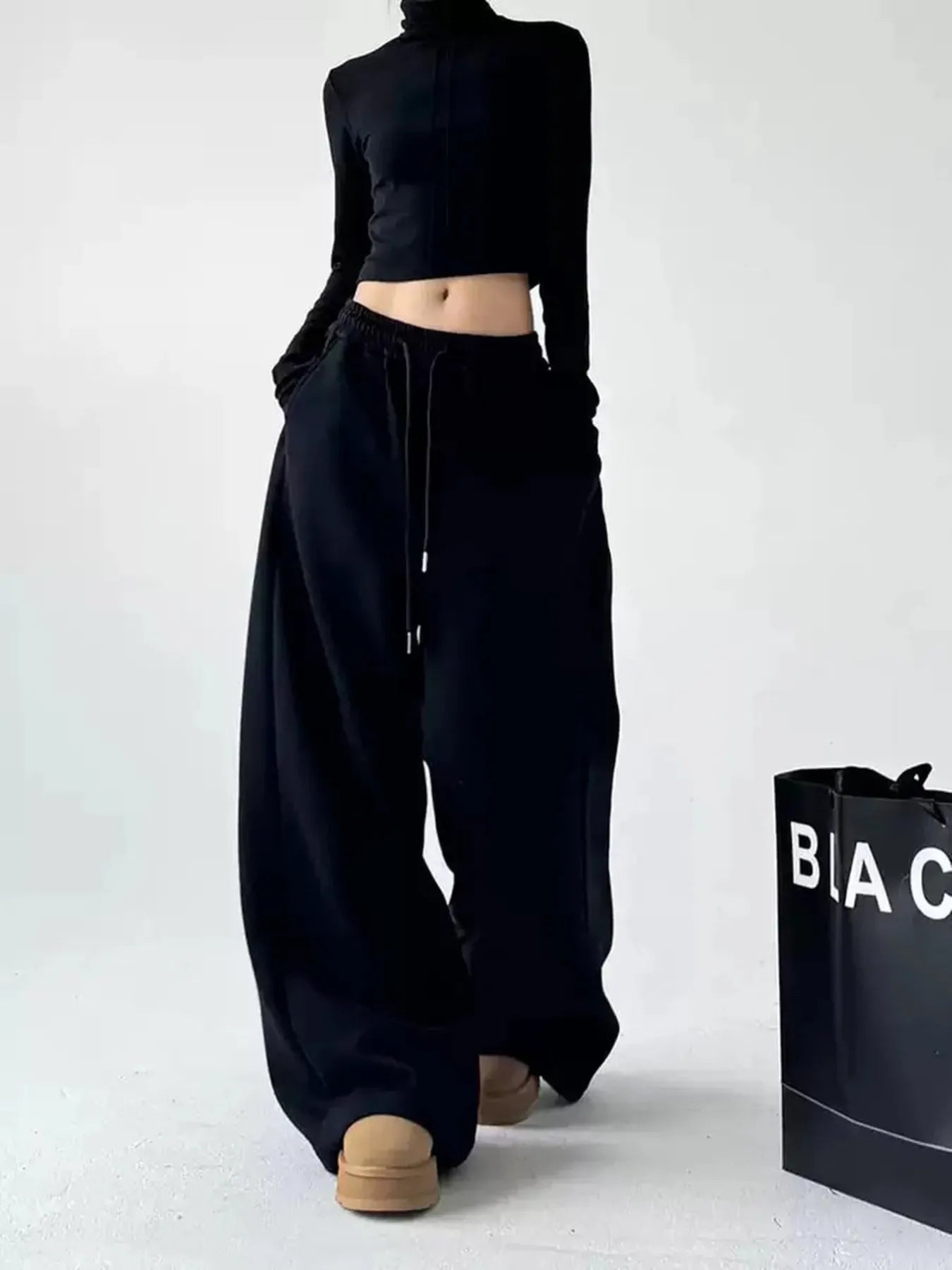Oversized Wide Leg Drawstring Pants - Tigbul's Variety Fashion Shop