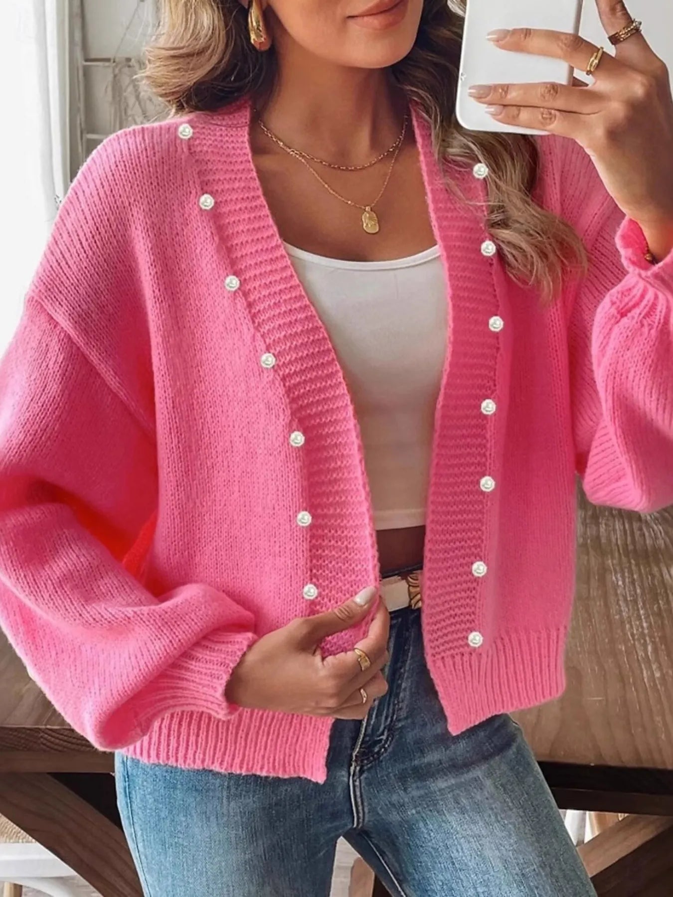 Open Front Drop Shoulder Cardigan - Tigbul's Variety Fashion Shop