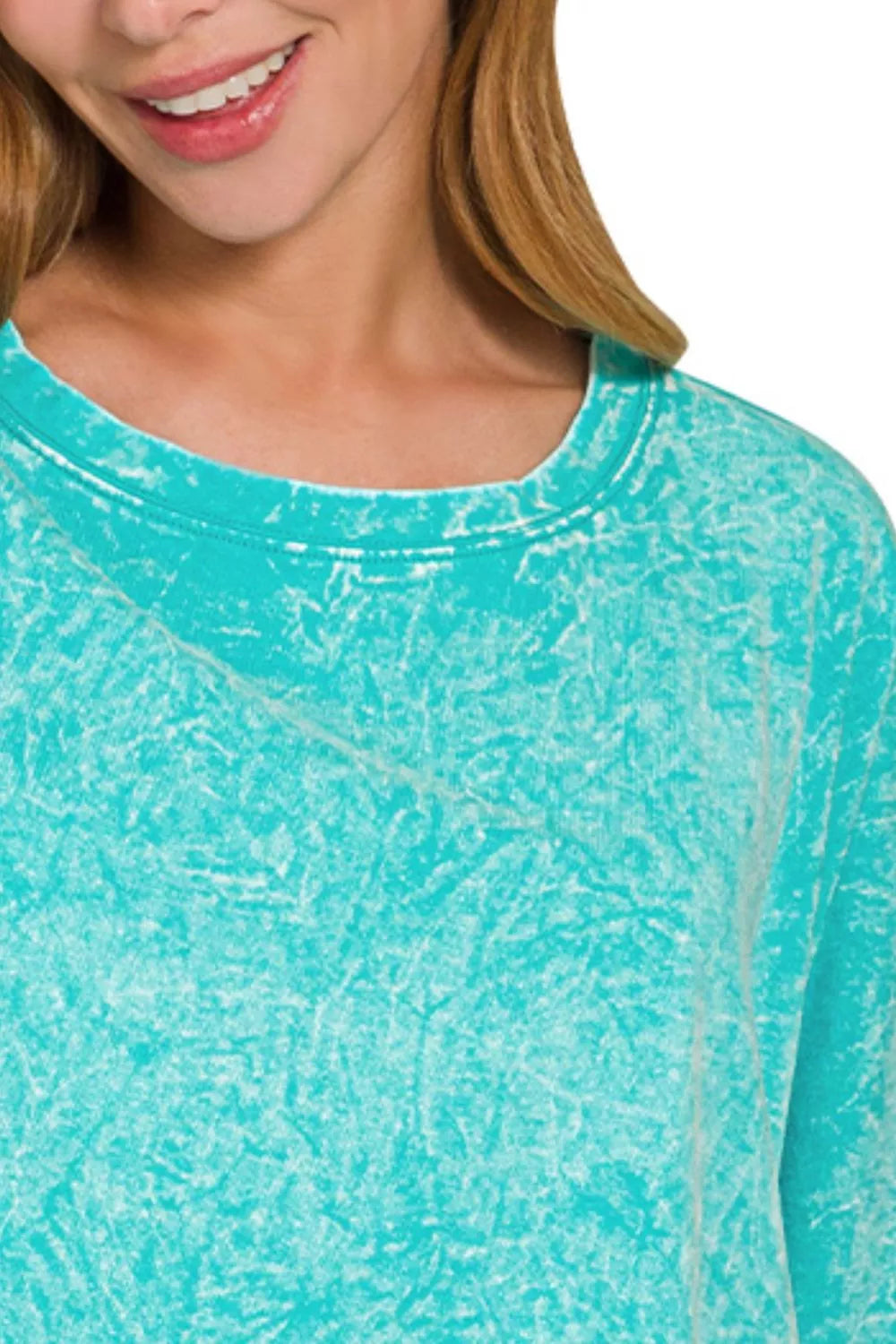 Zenana Premium Cotton Crinkle Wash Oversized T-Shirt - Tigbul's Variety Fashion Shop