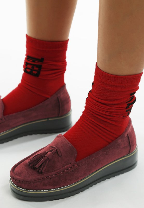 Daiki Platform Lug Sole Tassel Loafers - Tigbul's Variety Fashion Shop