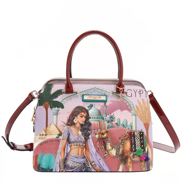 Nicole Lee USA Queen Cleopatra Dome Handbag - Tigbul's Variety Fashion Shop
