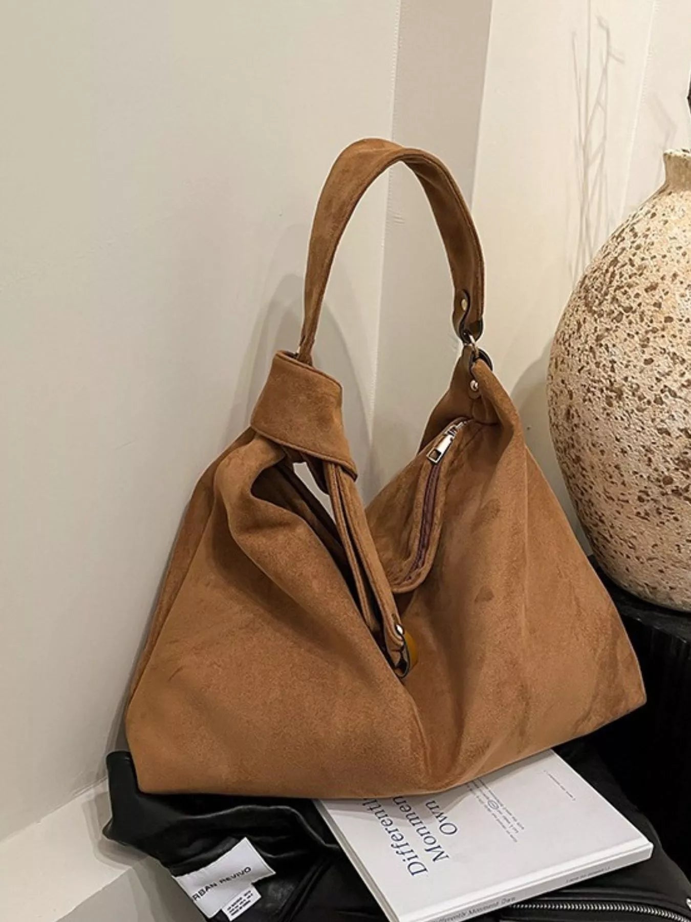 Suede Knot Shoulder Bag - Tigbul's Variety Fashion Shop