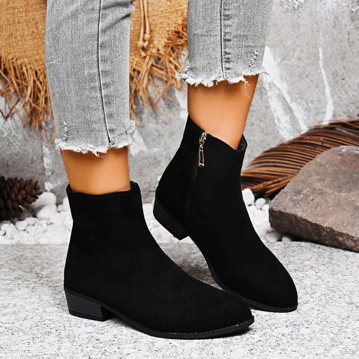 Block Heels Chelsea Boots - Tigbul's Variety Fashion Shop