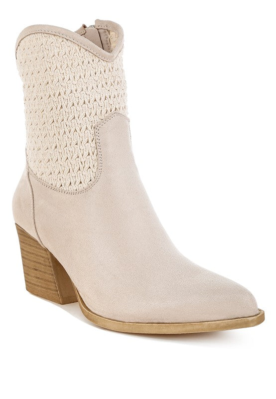Bimmy Woven Pointy Western Boots - Tigbul's Variety Fashion Shop