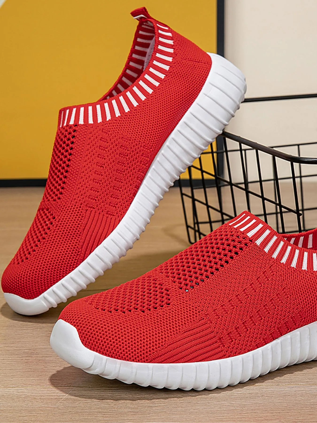 Breathable Knit Slip-On Athletic - Tigbul's Variety Fashion Shop
