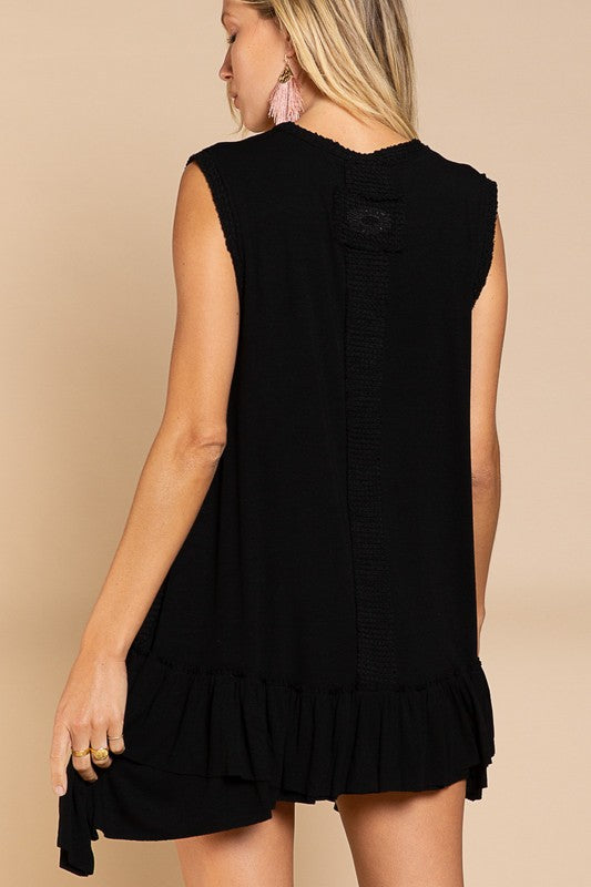 POL Sleeveless Ruffle Hem Mini Dress - Tigbul's Variety Fashion Shop