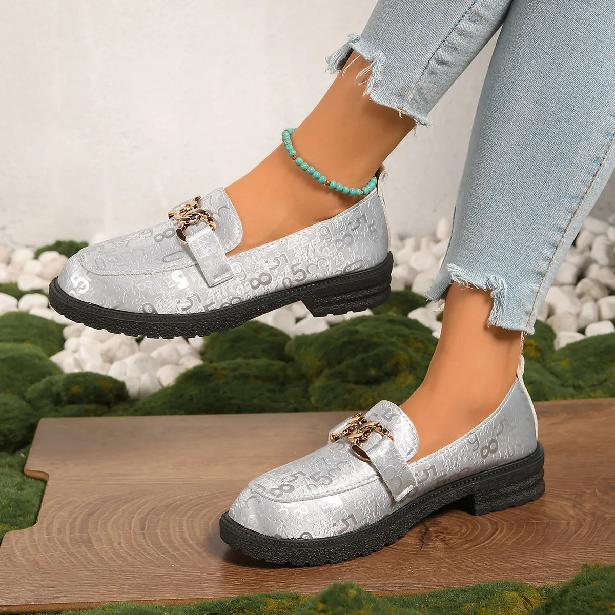 Round Toe Block Heels Loafers - Tigbul's Variety Fashion Shop