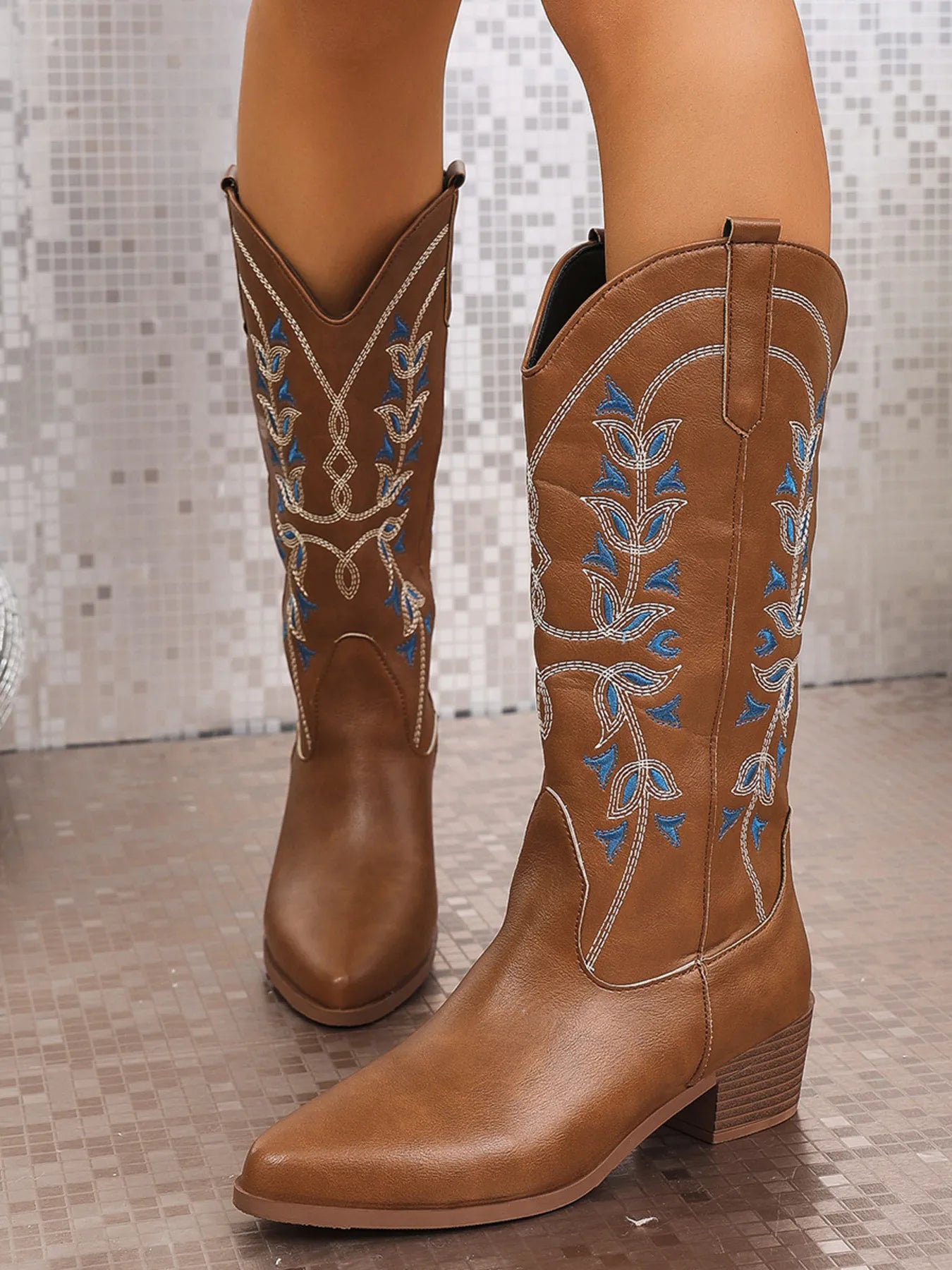 Point Toe Block Heels Boots - Tigbul's Variety Fashion Shop