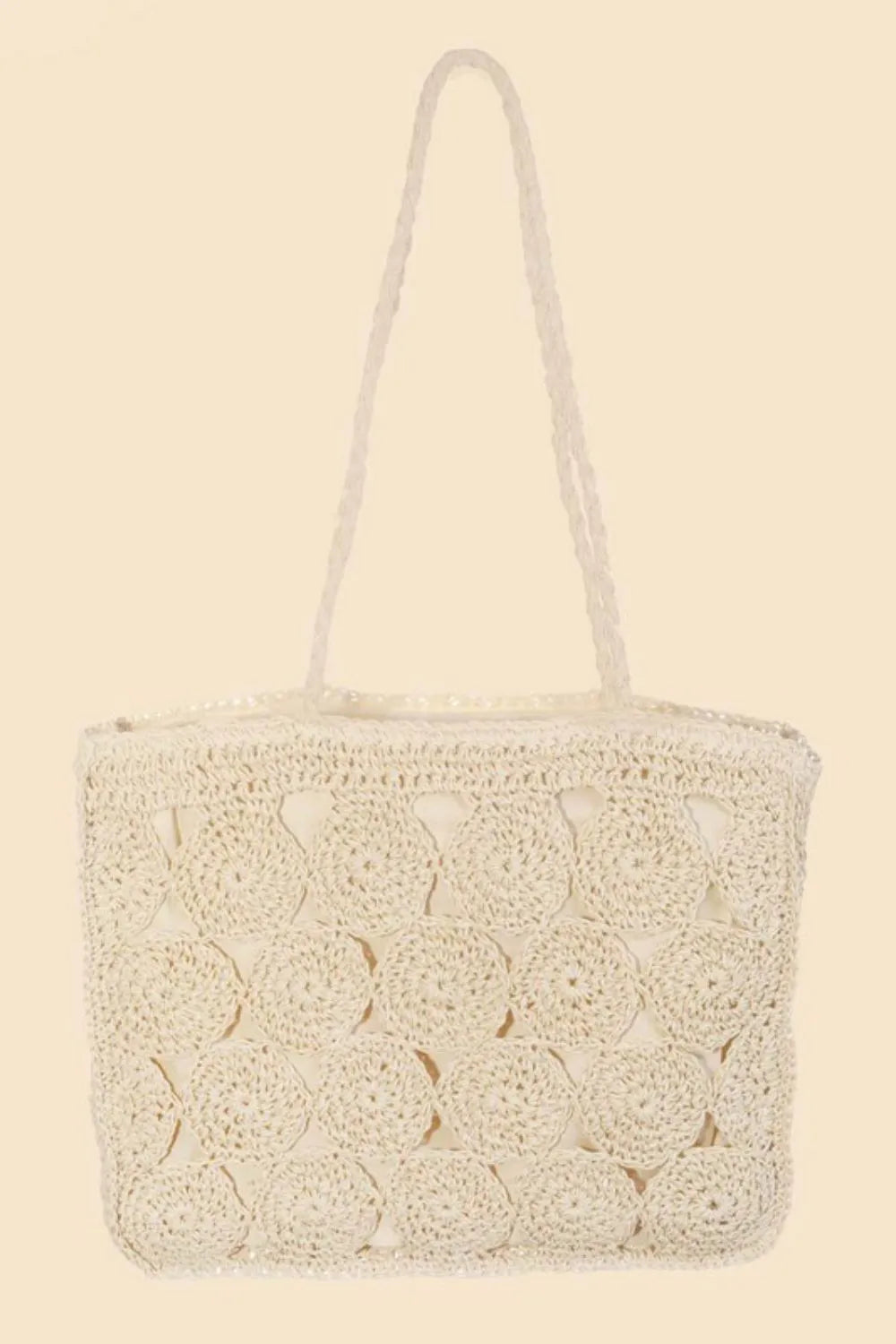 Fame Square Braided Pattern Tote Bag - Tigbul's Variety Fashion Shop