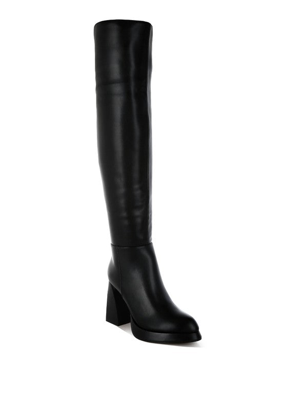 Nenana Faux Leather Knee-High Boots - Tigbul's Variety Fashion Shop