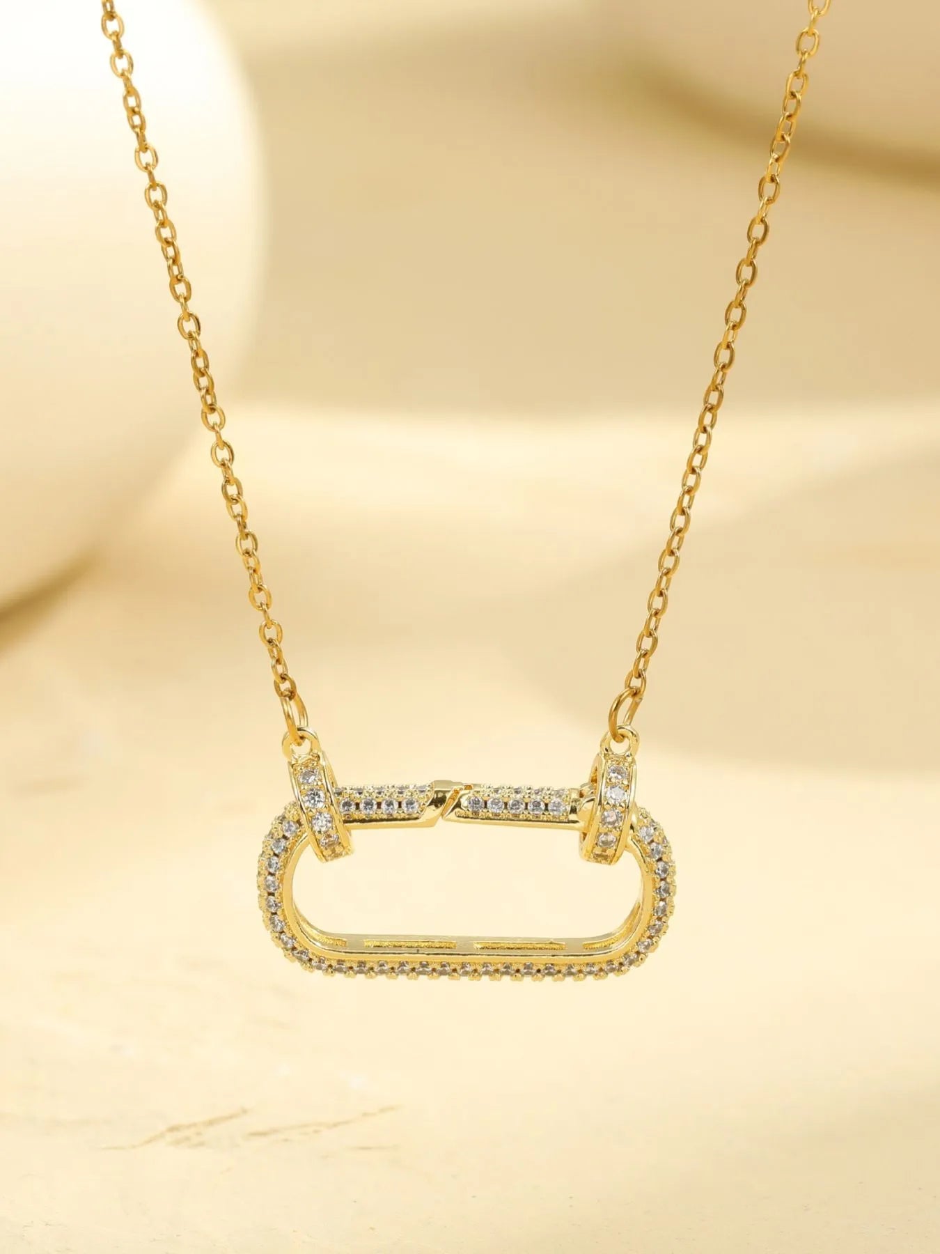 Stainless Steel Zircon Rectangle Pendant Necklace - Tigbul's Variety Fashion Shop
