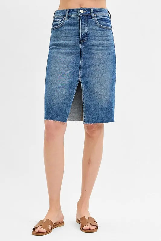 RISEN High Rise Front Slit Pencil Skirts - Tigbul's Variety Fashion Shop