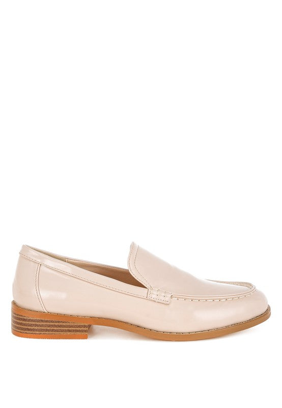 Corleone Pleather Stacked Heel Loafers - Tigbul's Variety Fashion Shop